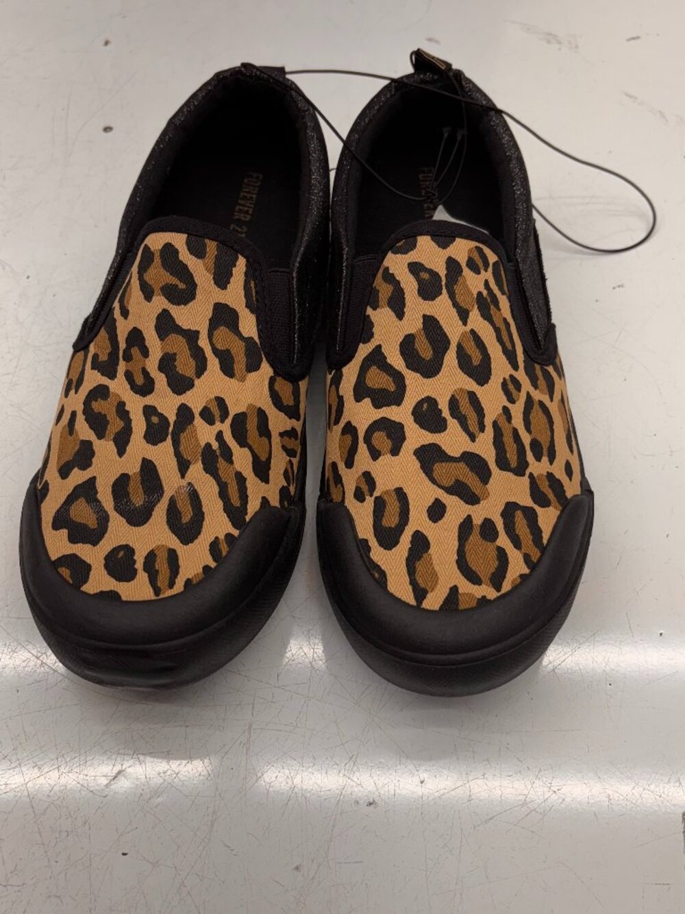 Women's Forever 21 Leopard Slip On, with Black Glitter